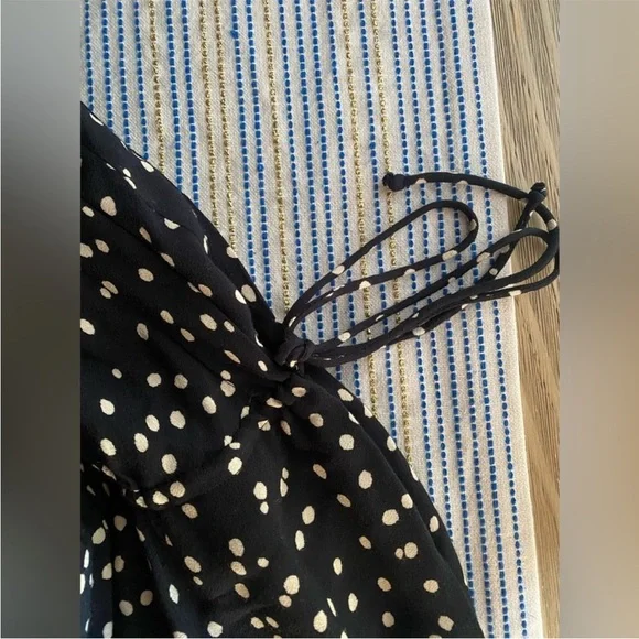 NWOT Anthropologie Maeve Finley Wide Leg Black White Polla Dot Flowy Jumpsuit 4 - Picture 14 of 14